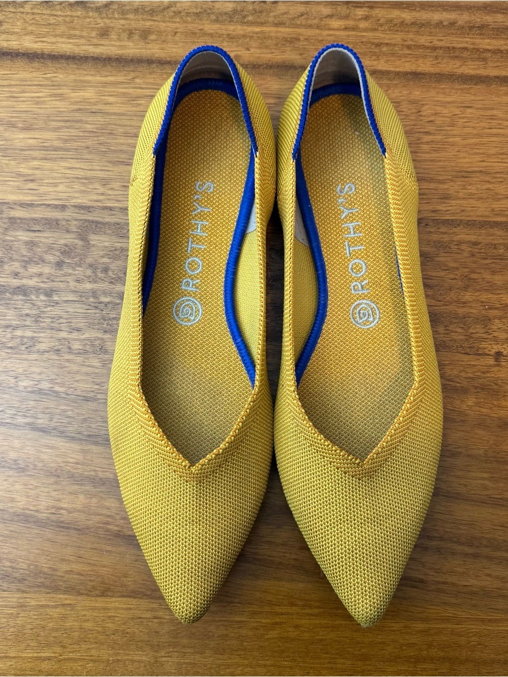 Rothy's The Point flats in the marigold yellow Size 10